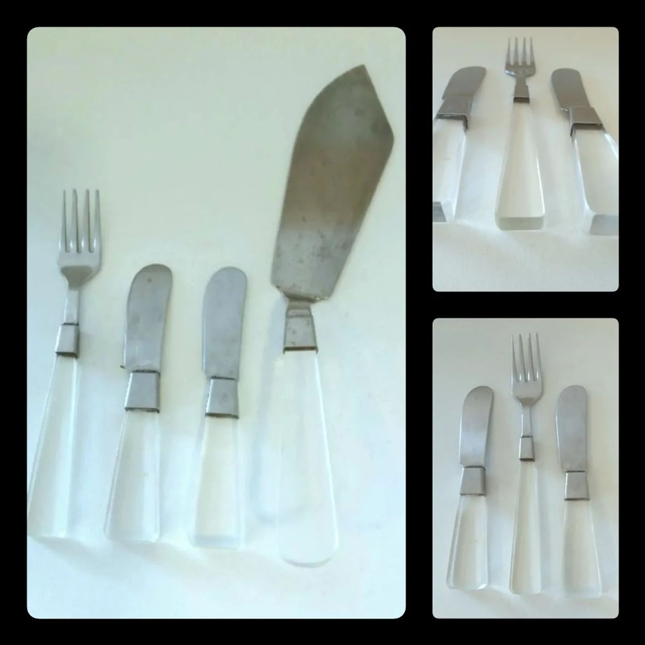 Antigos Talheres Cabo Acrílico.