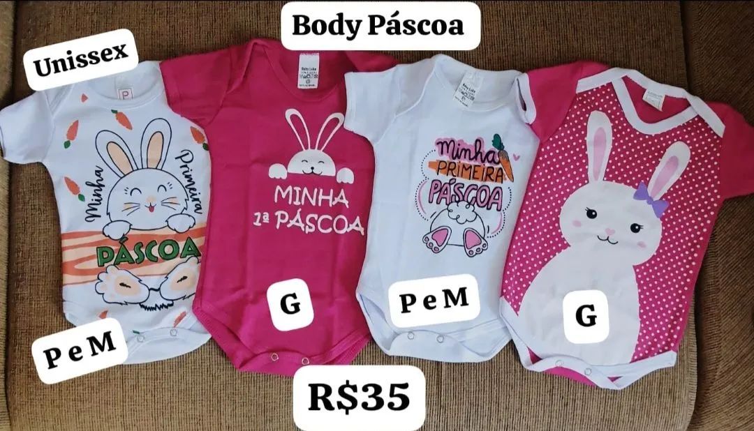 Body Bebê Páscoa - Novo - R$35