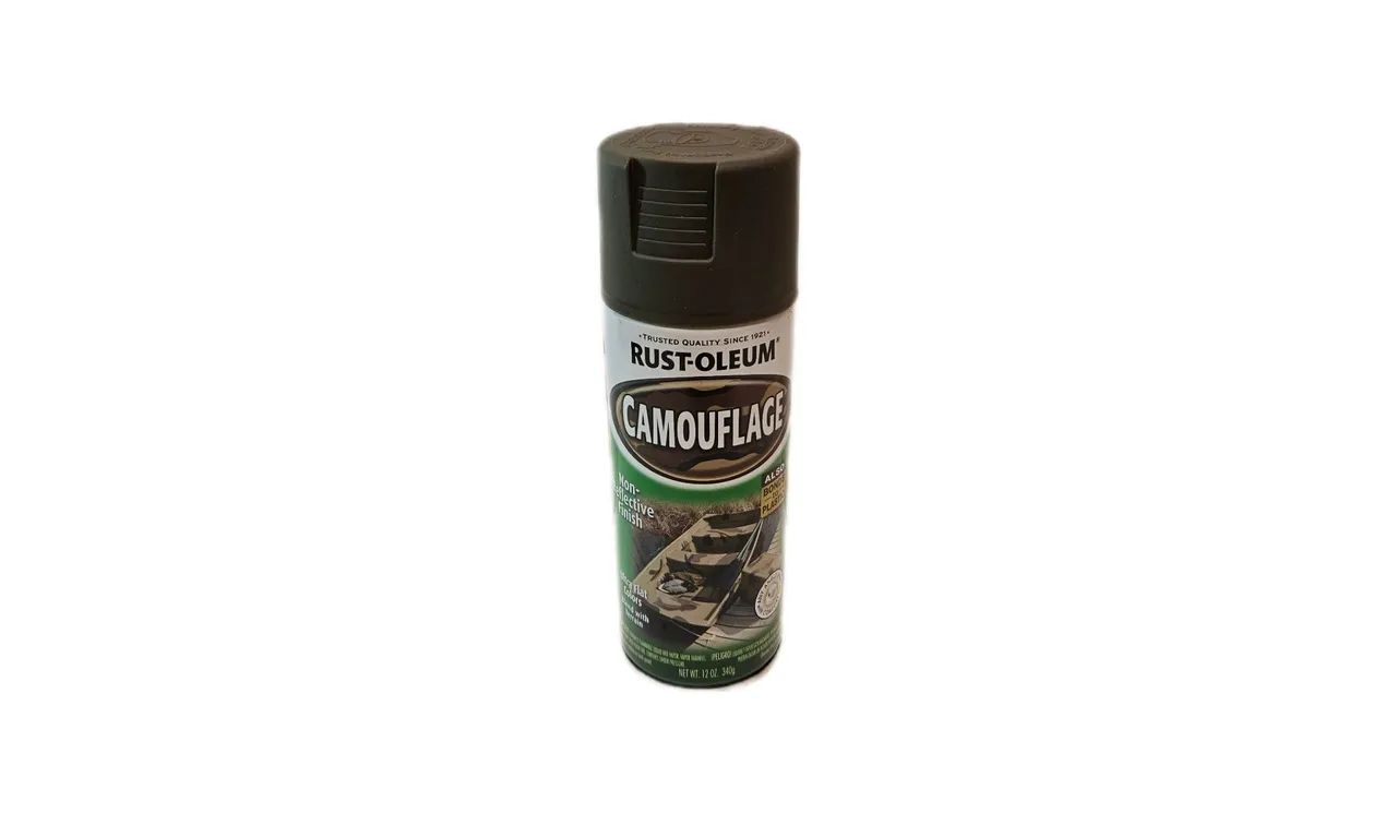 Tinta Spray Camuflagem Rust-Oleum, verde fosco.