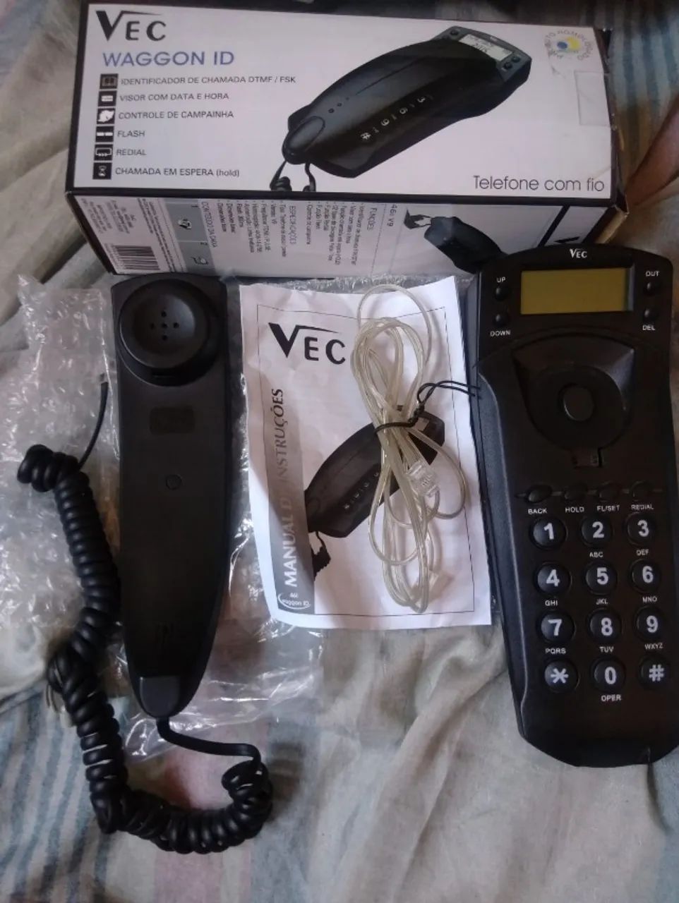 Telefone com fio Preto Vec 46iV9 muito novo - Foto 4