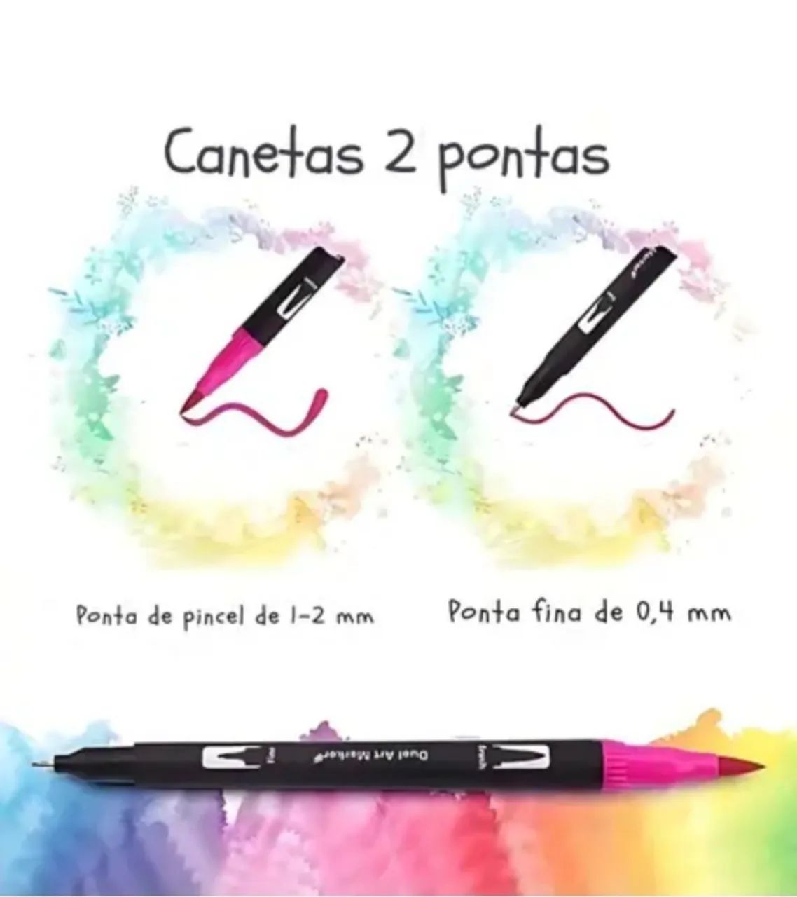 Estojo de Canetinhas Dual Brush 168 Cores Ponta Porosa - Dexin - Foto 2