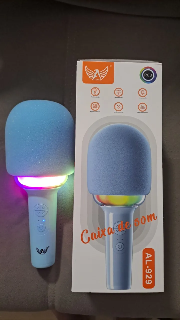 Microfone Karaokê Bluetooth RGB AL-929