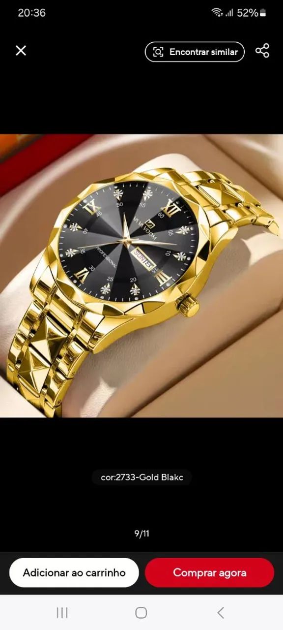 Relógio Masculino de dourado- Luxo e Estilo - Foto 4