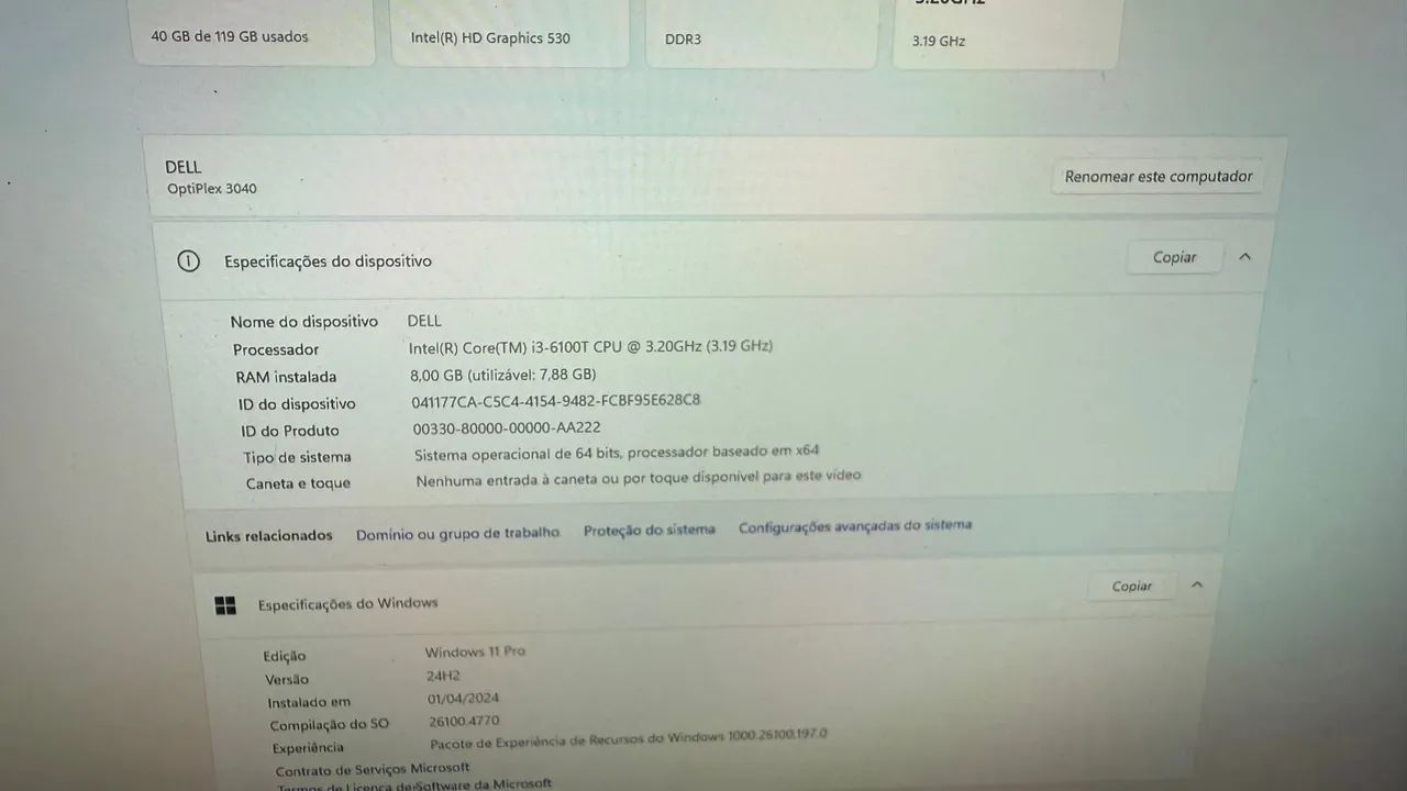 Mini desktop (PC) DELL OptiPlex 3040 - Intel Core i3-6100T / 3.20GHz - Foto 4