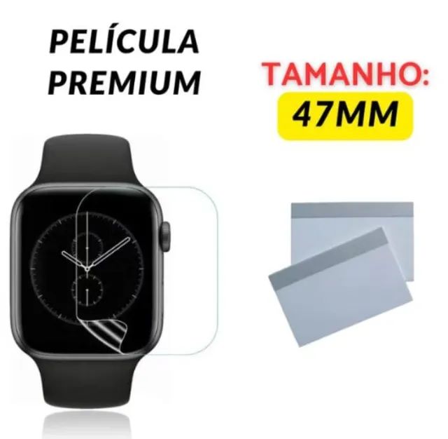 02 Películas Premium Nano Gel + Espátula de Aplicação para Smartwatch 47mm