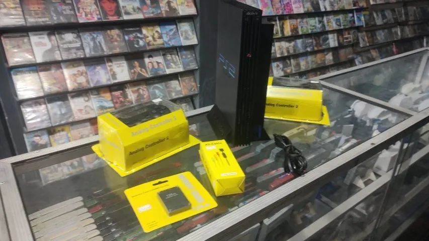 PS2 PHAT MODEM HD 500GB 2 CONTOLES MEMORY CARD 128MB JOGOS
