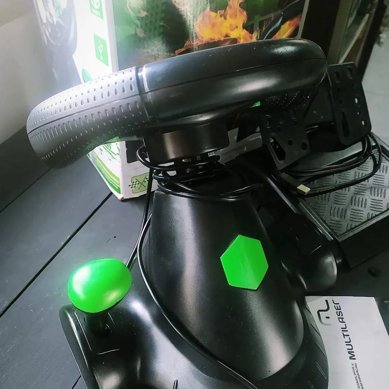 VOLANTE GAMER COM PEDAL RACER para Xbox 360, PS2, PS3 e Computador - Foto 5