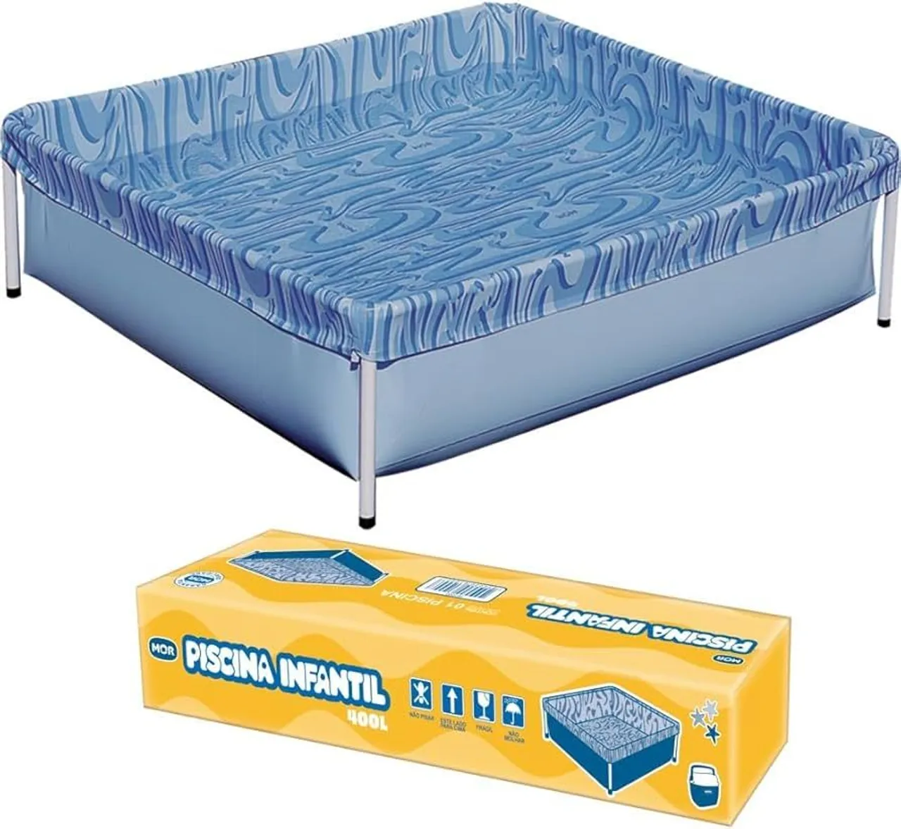 Piscina Infantil 400L MOR de estrutura quadrada nova