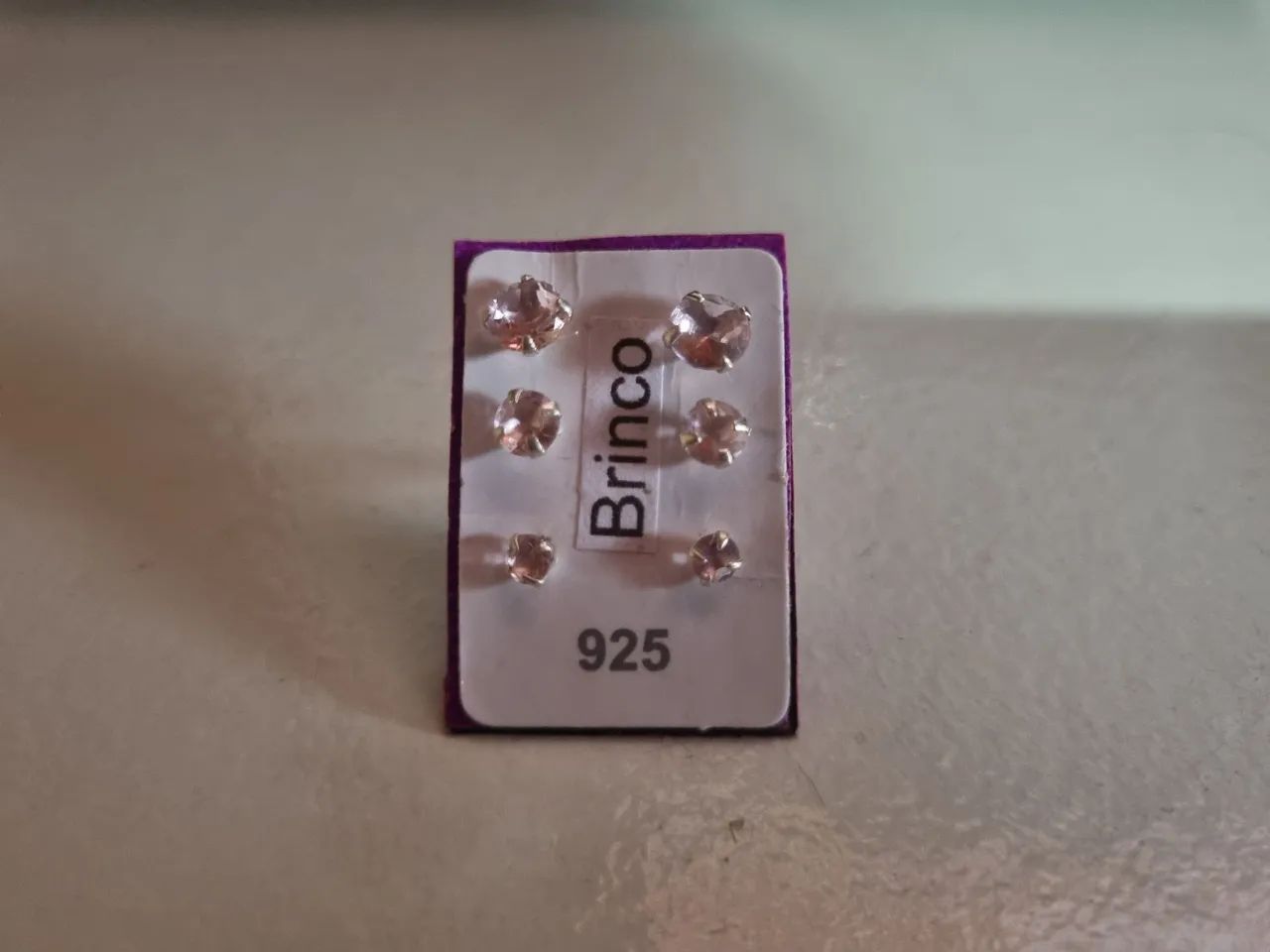 Brincos de Prata 925 com Pedra Rosa - Foto 4