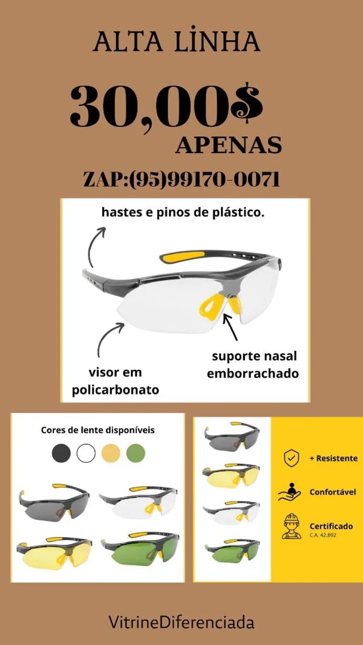 Óculos de Proteção ? ALTA LINHA 