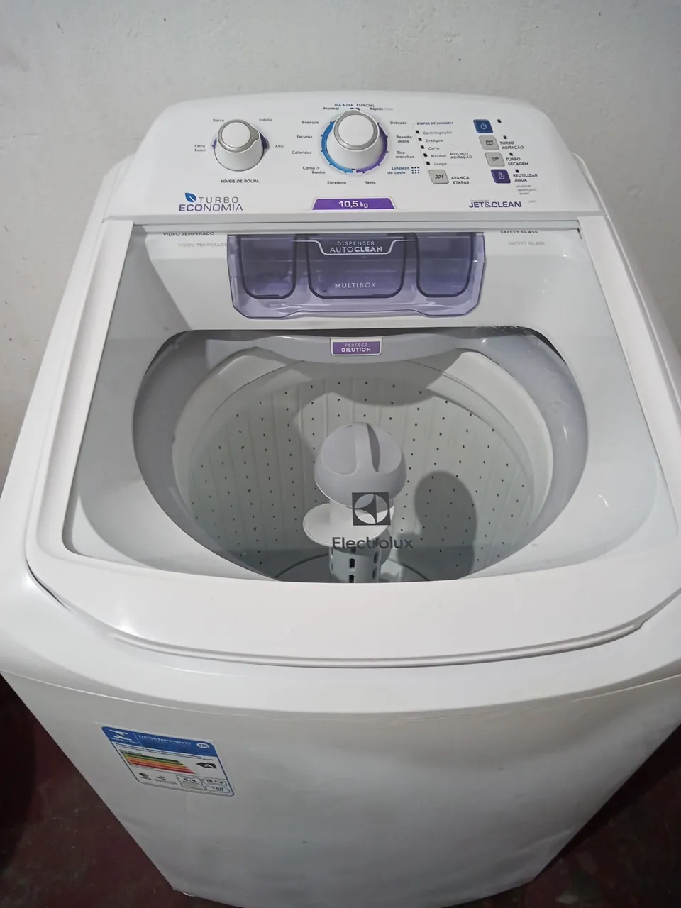 Máquina de Lavar Roupa Electrolux 10,5kg Turbo Economia
