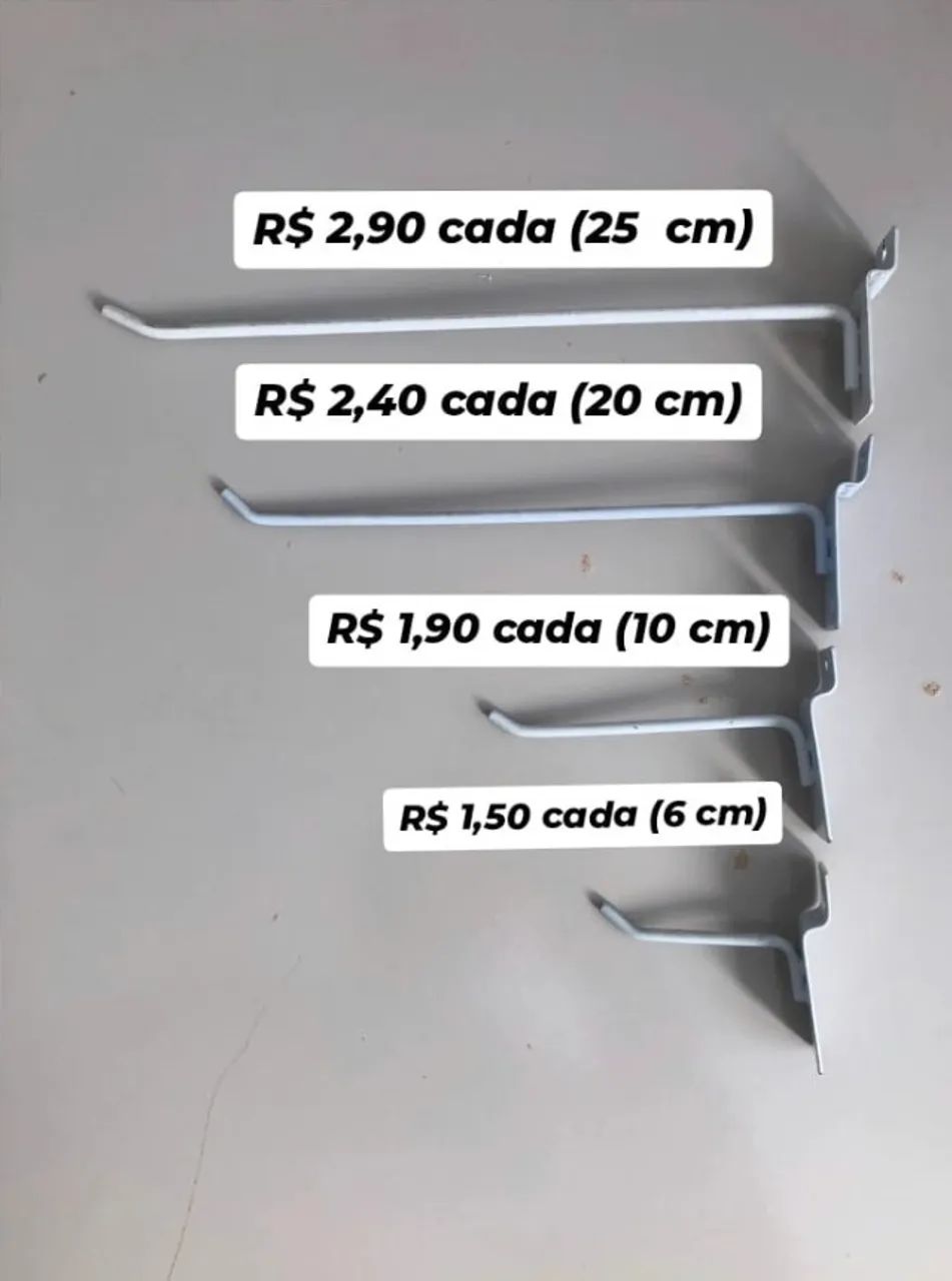 Ganchos para painel canaletado