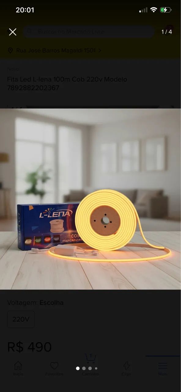 Fita Led L-Lena 100m COB 220V (4 conector/fonte 110V) - Foto 2