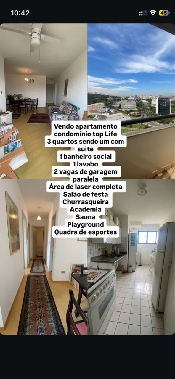 Apartamento 3 quartos 2 garagem