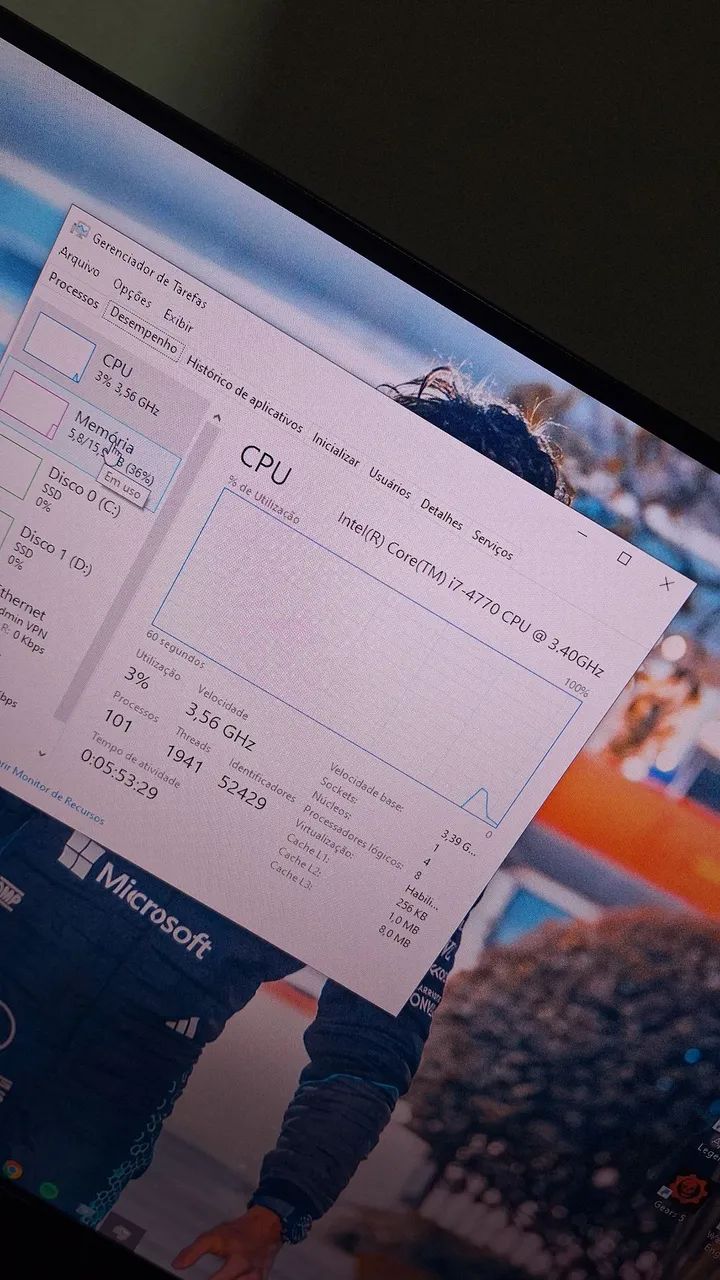 I7 4770, placa mãe, e memória ram 2x8 - Foto 3