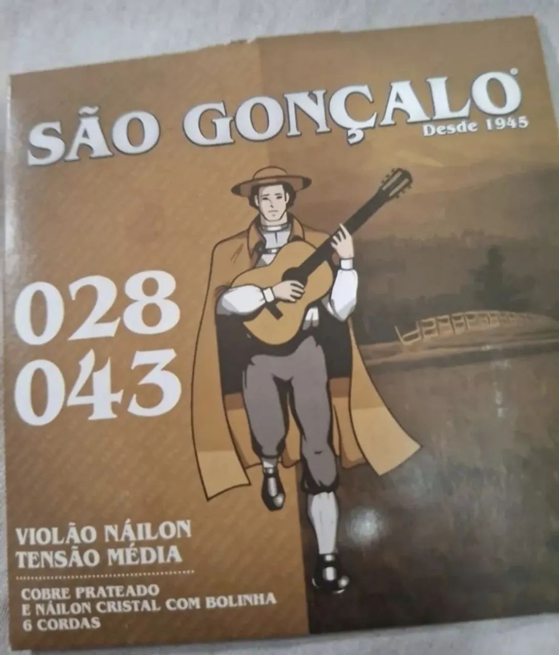 Cordas de violão tensão média com bolinhas, marca São Gonçalo 