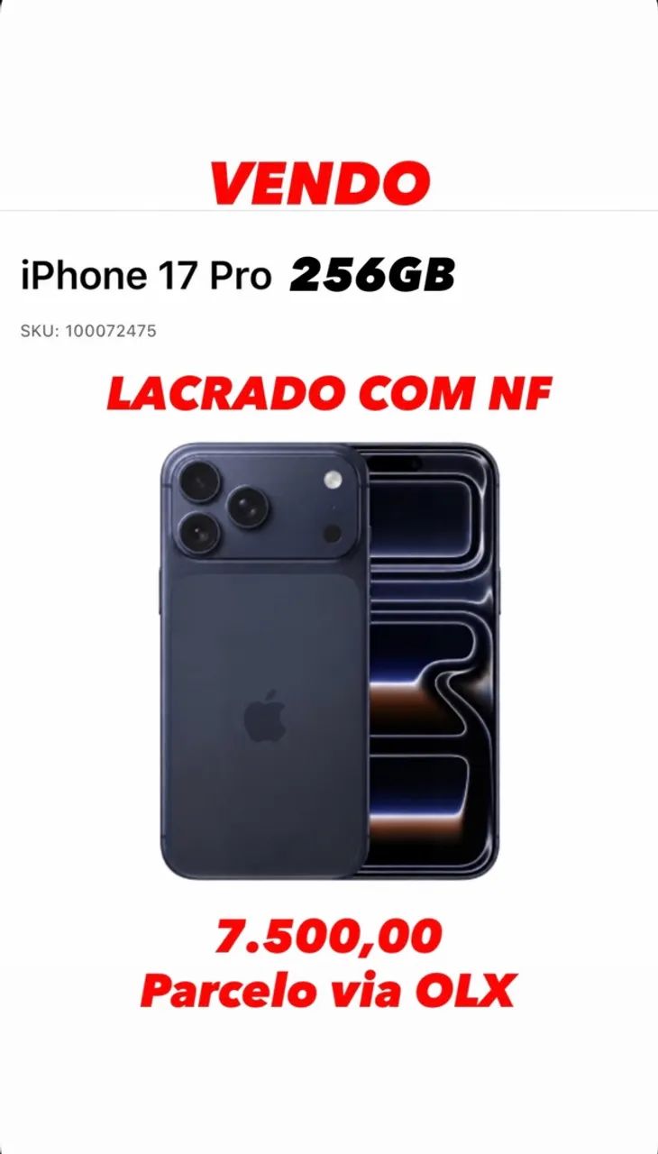 iPhone 17 Pro - Novo 