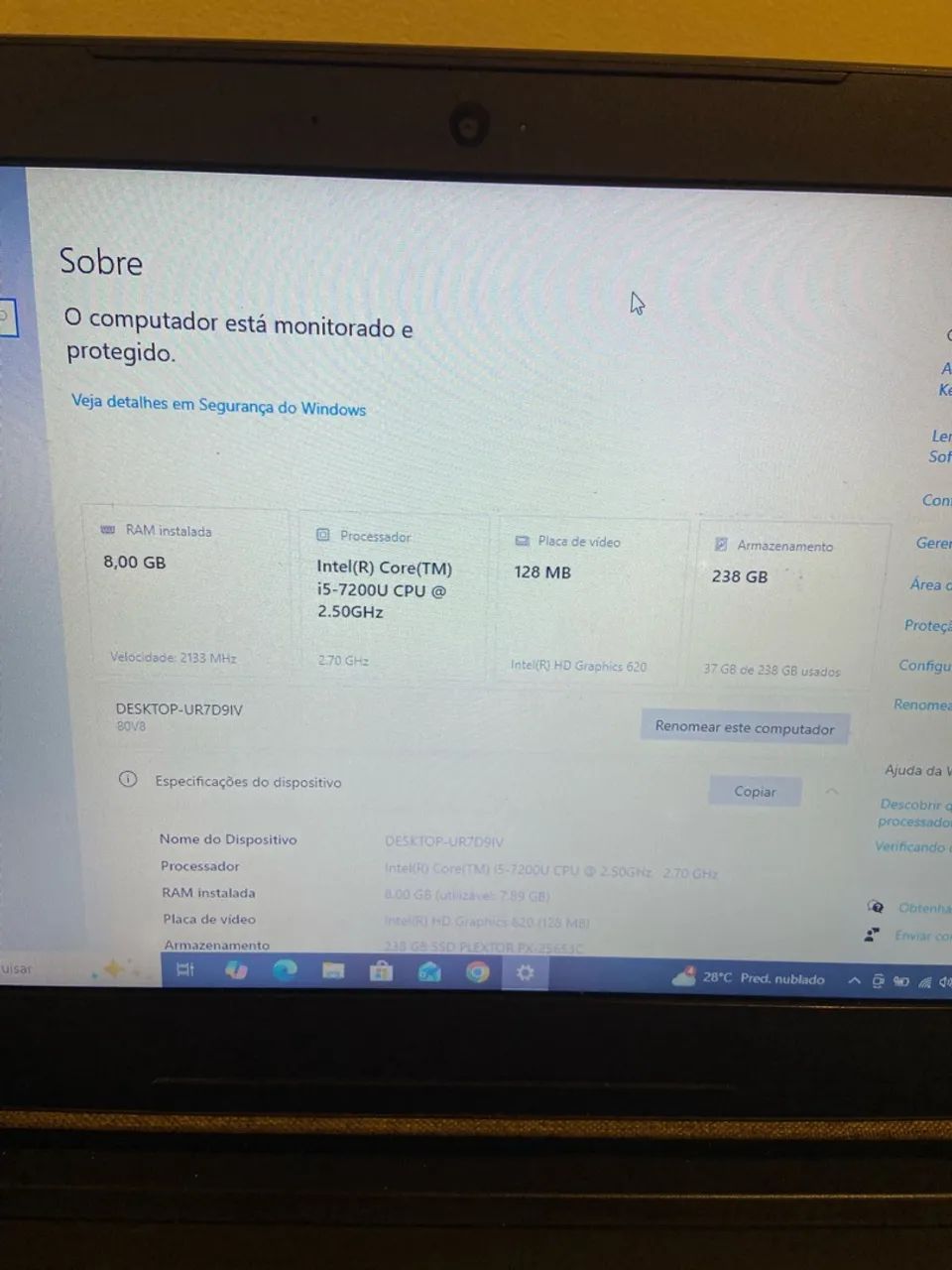 Notebook Lenovo Core i5 Sétima geração  - Foto 2