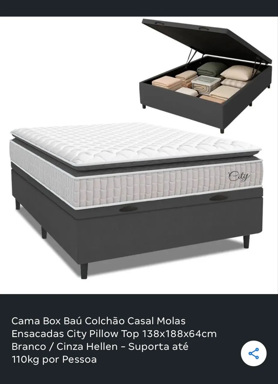 Cama casal box bau