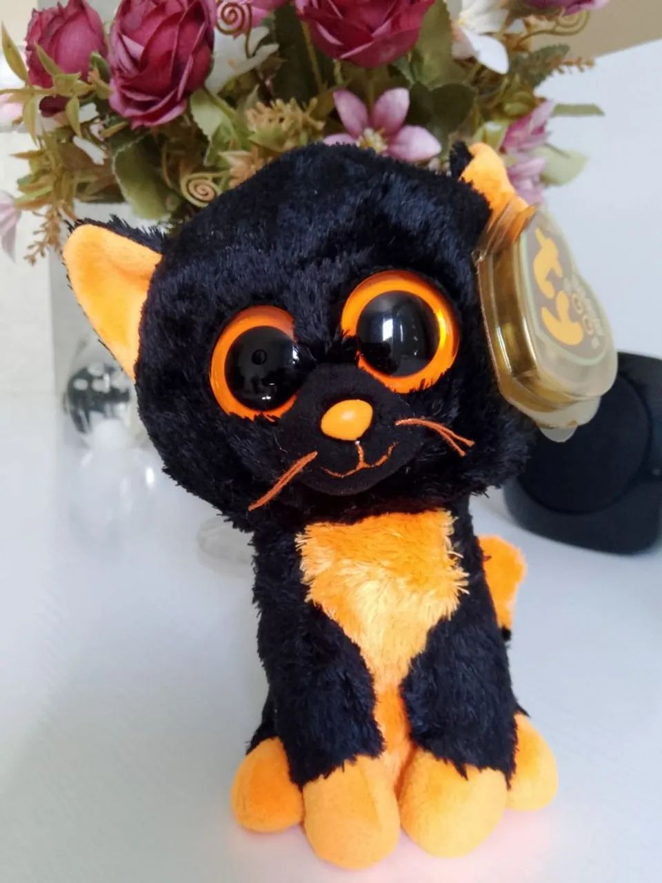 Beanie Boss Moon Light o gato do Halloween (raro e aposentado) USA