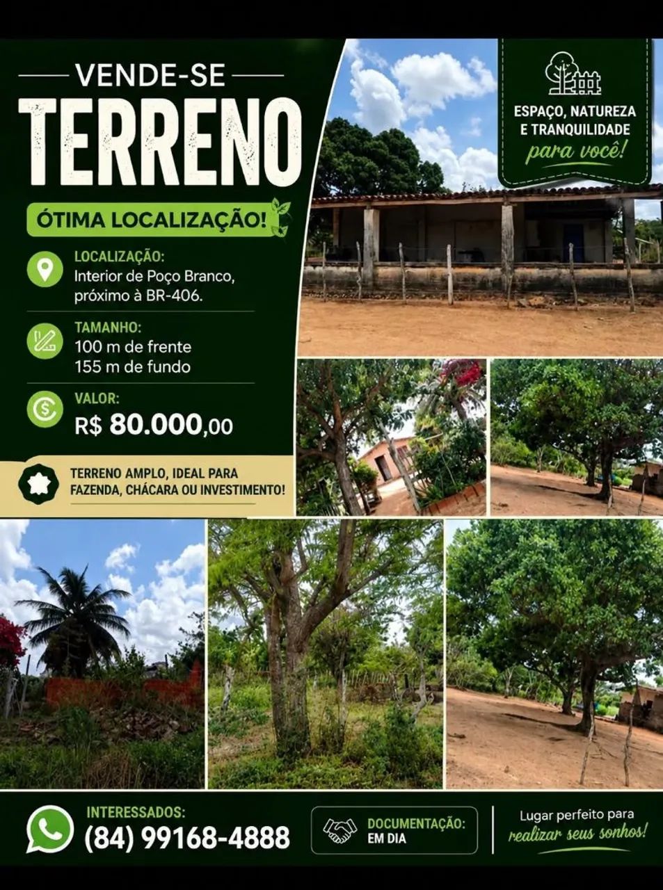 Terreno Próximo BR 304 João Câmara 