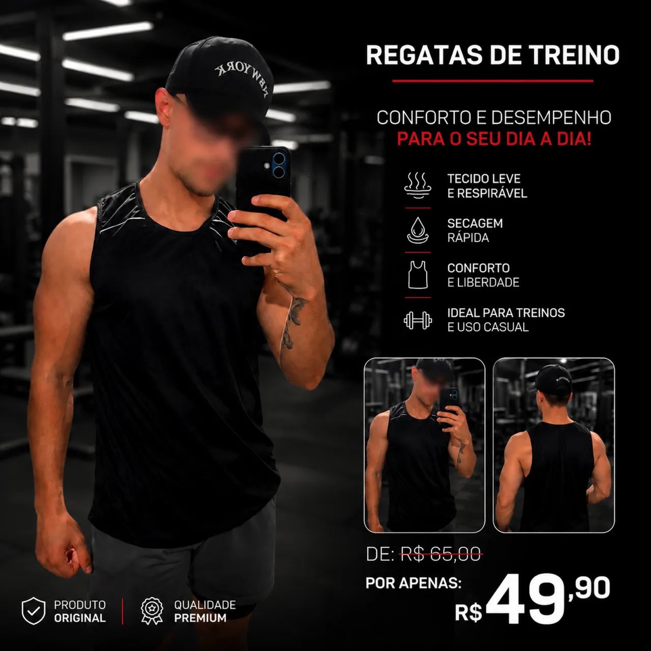 Camisetas regatas leves e respiráveis - Foto 4