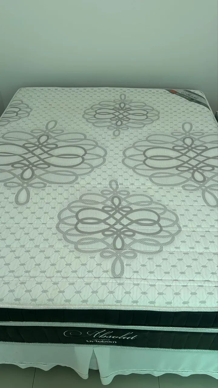 Cama box bi partida + colchão queen Absolut Ortobom - Foto 5