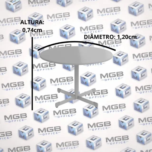Mesa de Reunião Redonda - 0,74x1,20cm - (CINZA ou PRETO) SUPER PROMOÇÃO! - Foto 3