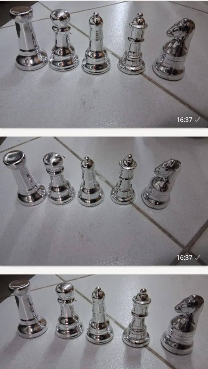 Peças de xadrez de porcelana 