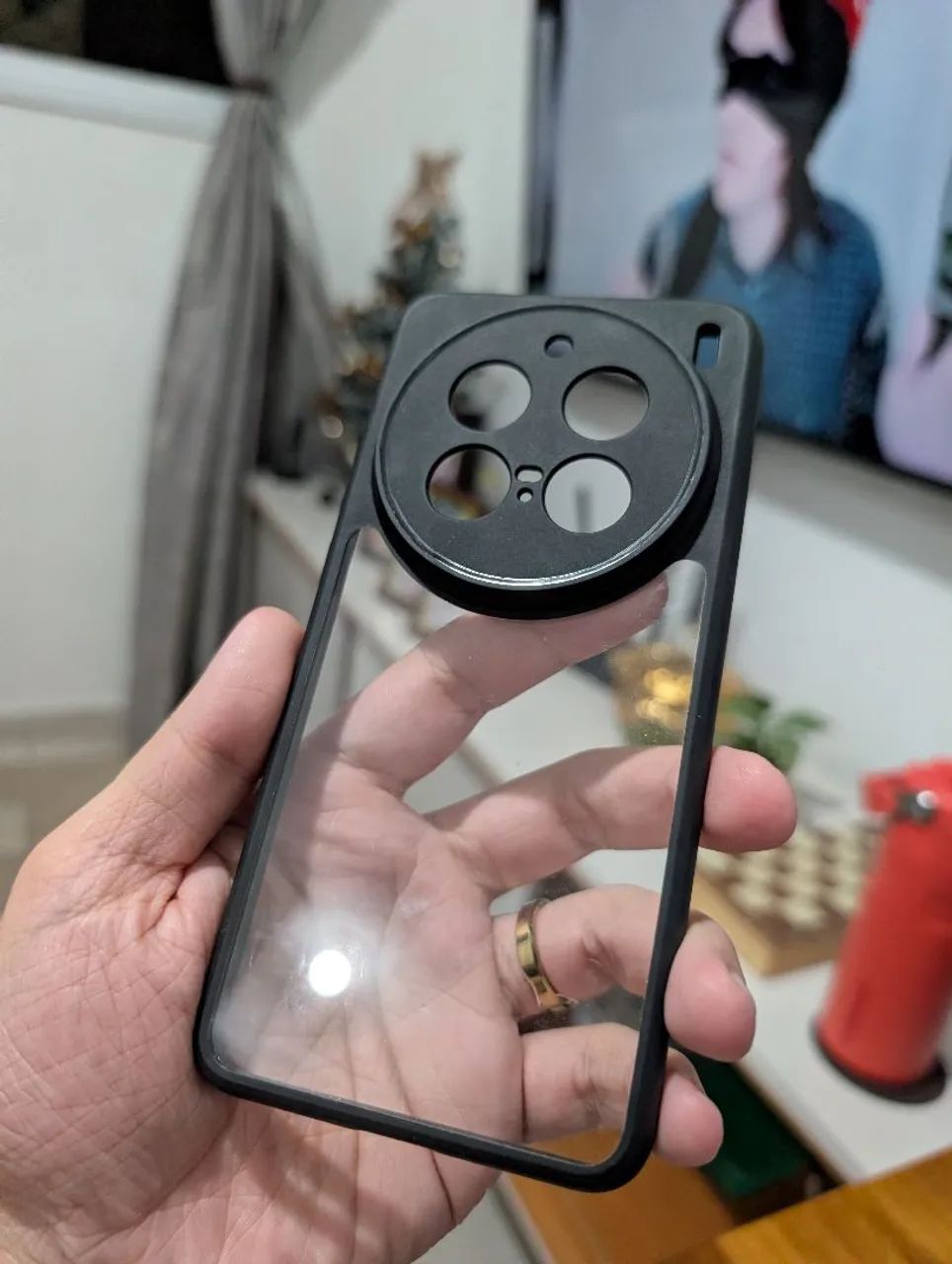 Capa Vivo X200 Pro Transparente com preto - Foto 3