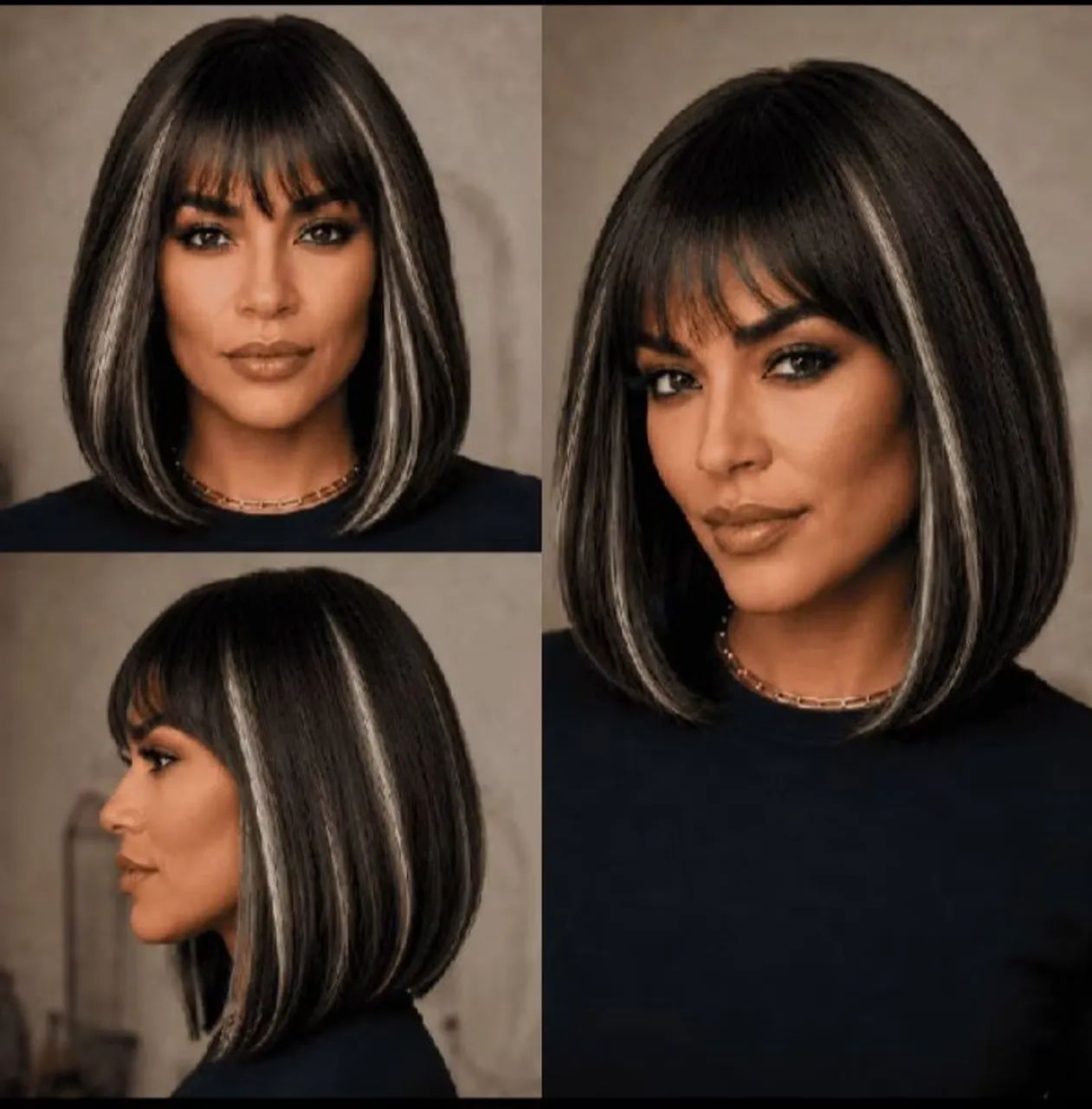Peruca com luzes cabelo realista nunca usada. - Foto 2