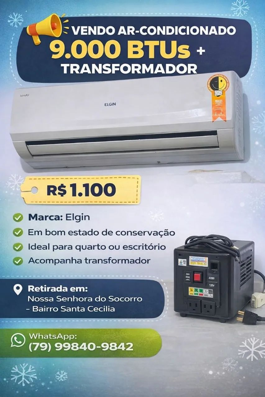 Ar condicionado 9000 BTUs