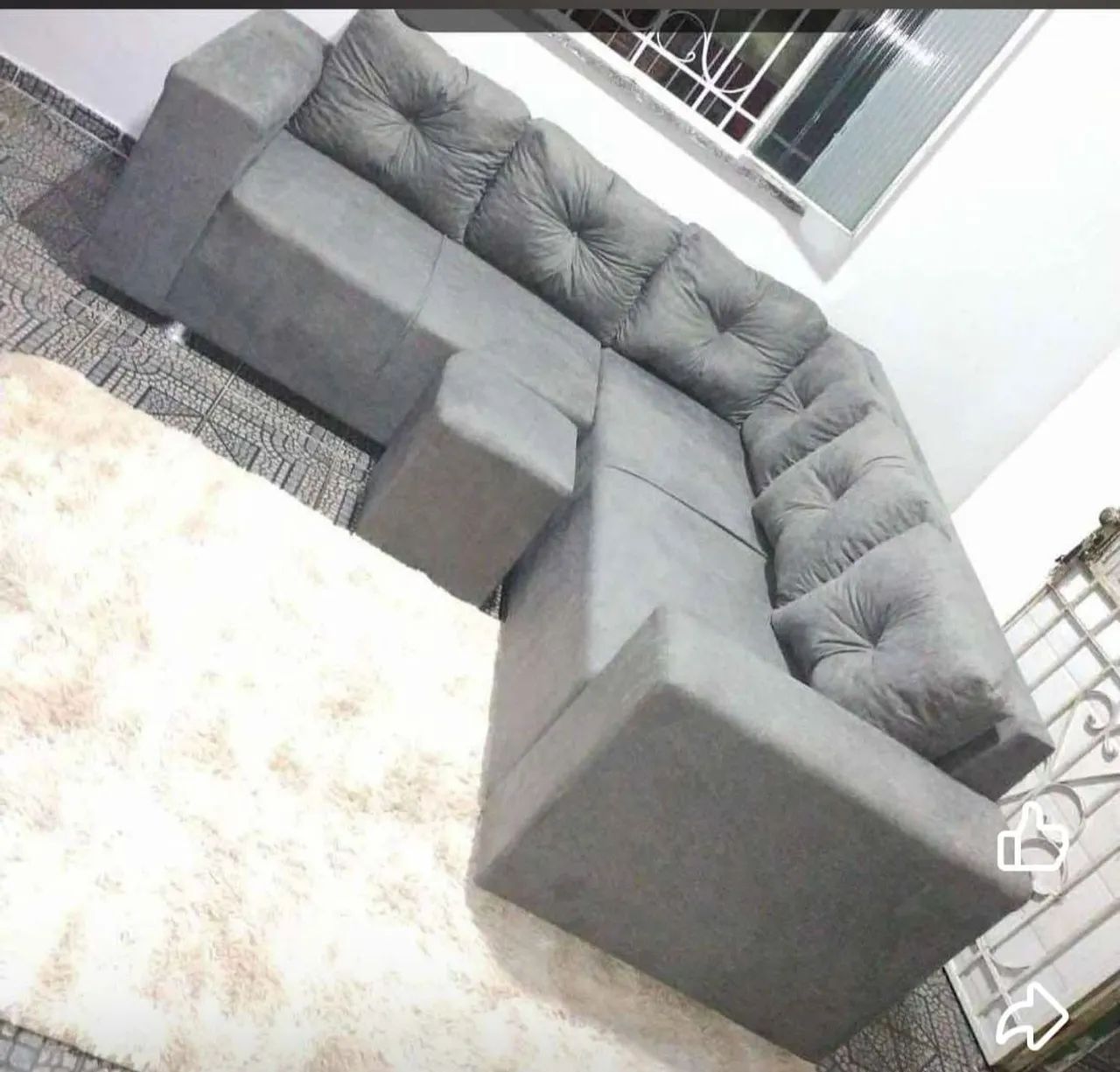 Adquira já seu sofá d canto 6 lugares acompanha um puff entrega grátis 