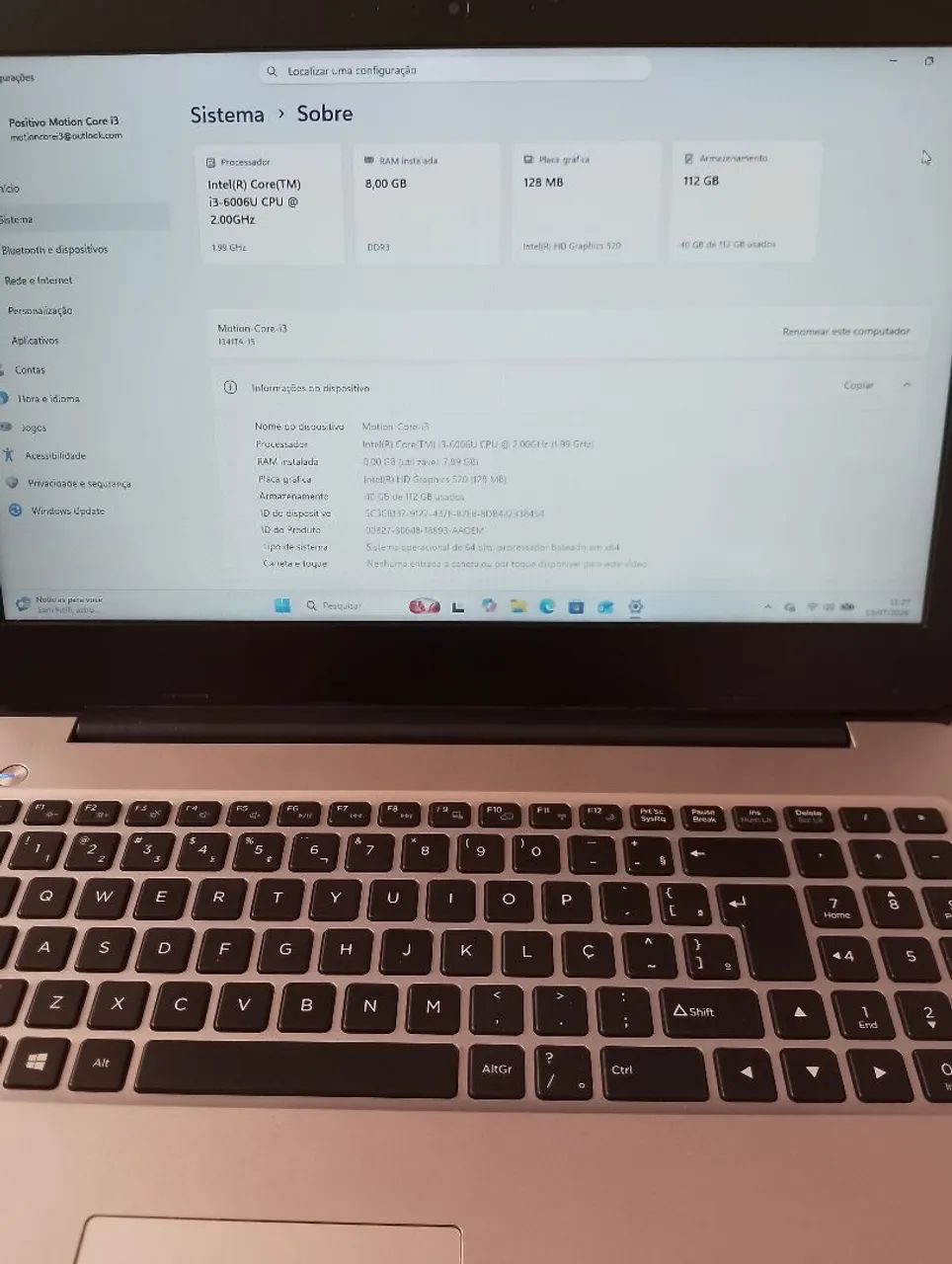 Notebook Core i3 8GB Ram, SSD 128gb, Win11  - Foto 4