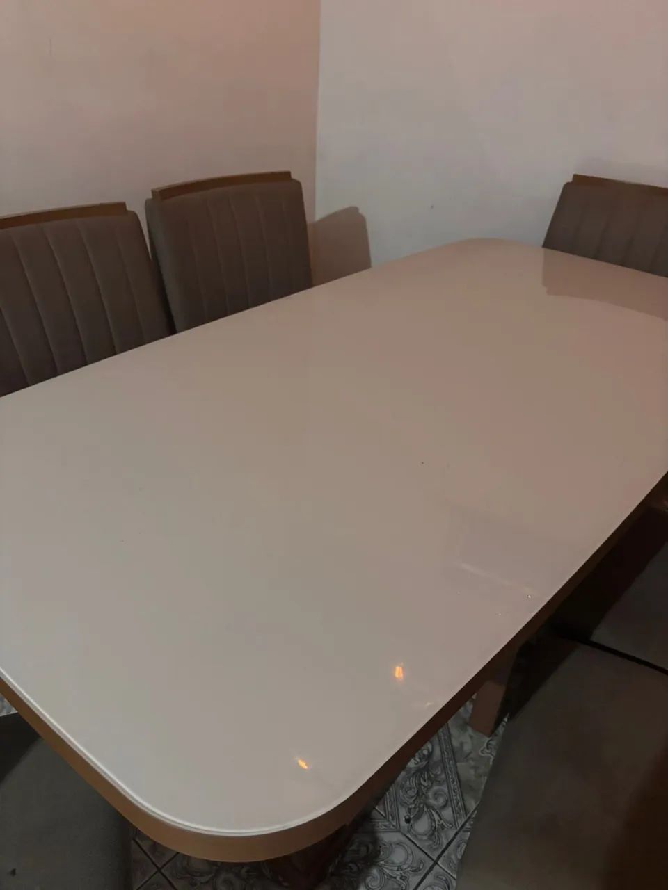Mesa 6 cadeiras tampo de vidro duplo - Foto 4