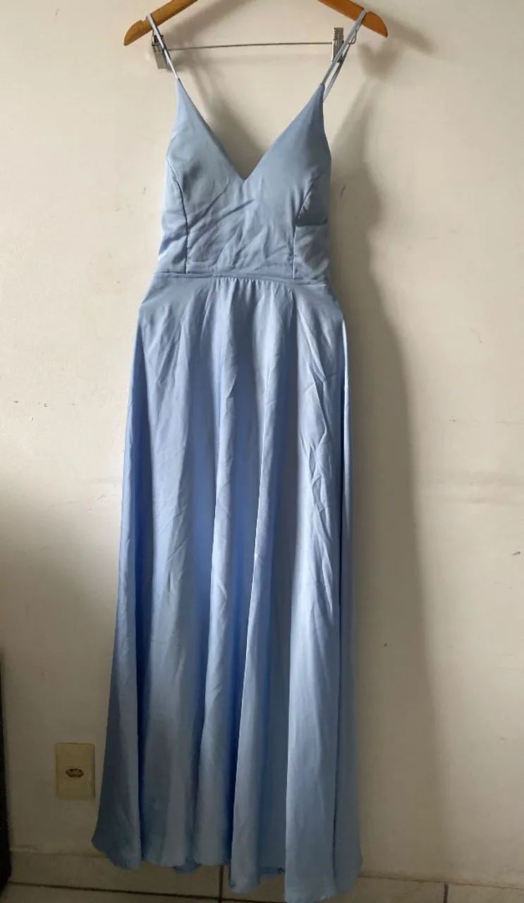 Vestido comprido  , azul claro. - Foto 2