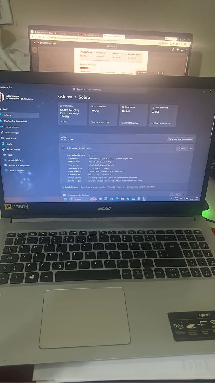 Notebook acer 