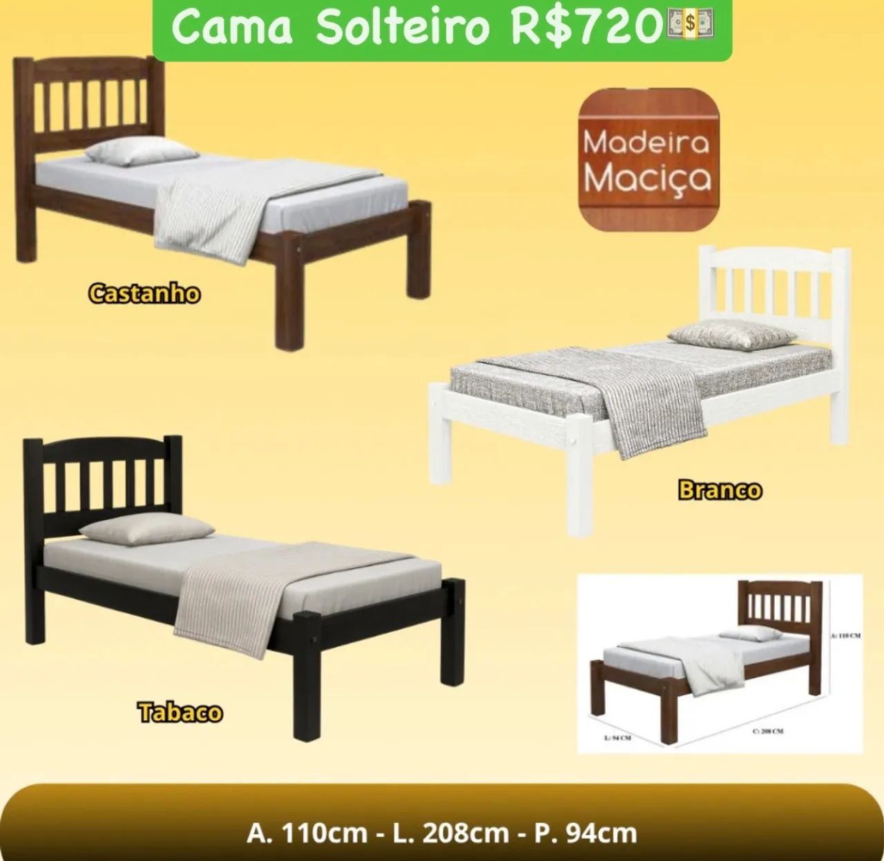 Cama solteiro 