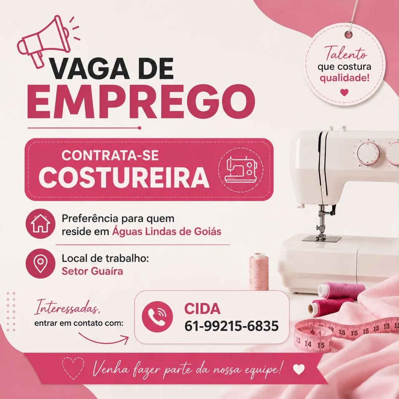 Contrata-se costureira