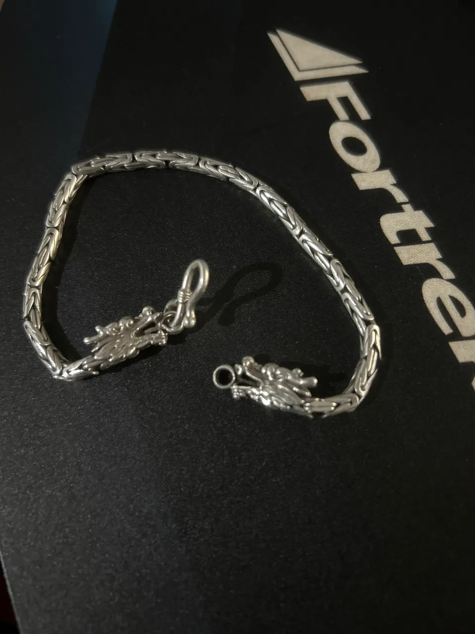 Pulseira de prata bali peruana cabeça de dragão  - Foto 2