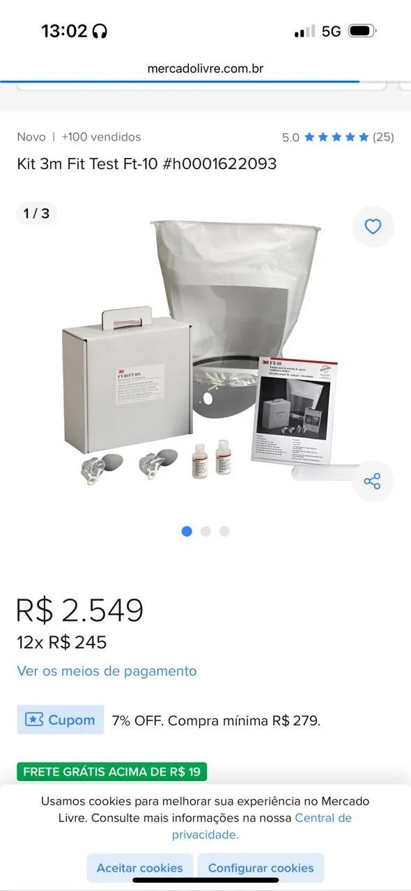 KIT PARA ENSAIO DE VEDAÇÃO FIT TESTE 3M