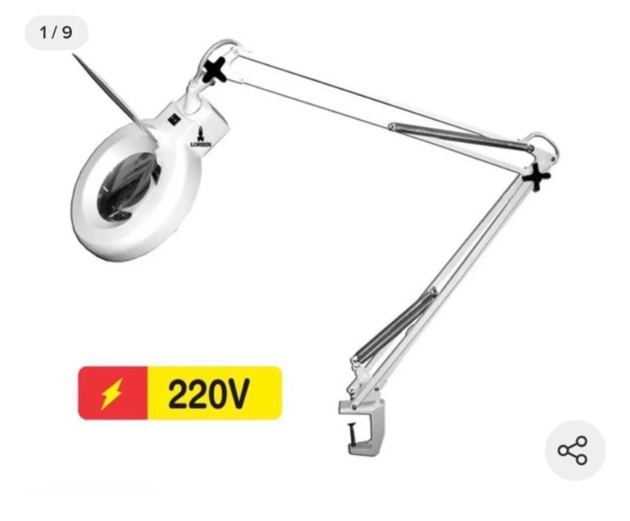 Lupa luminária de mesa