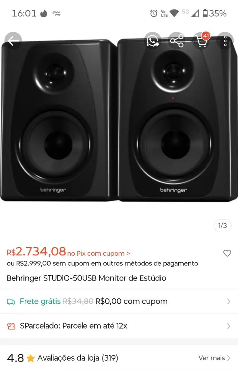 Monitor Behringer studio 50 USB - Foto 4