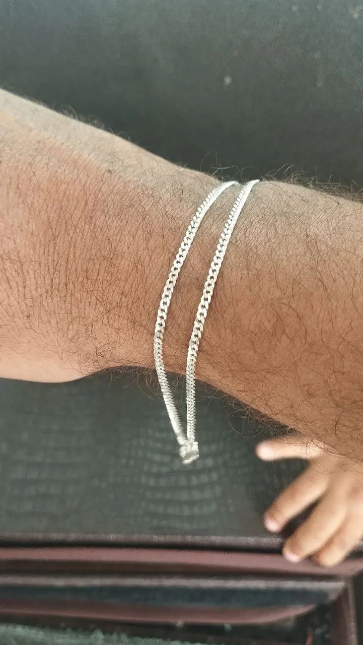 Pulseira Grumezinha Prata 925 2mm 