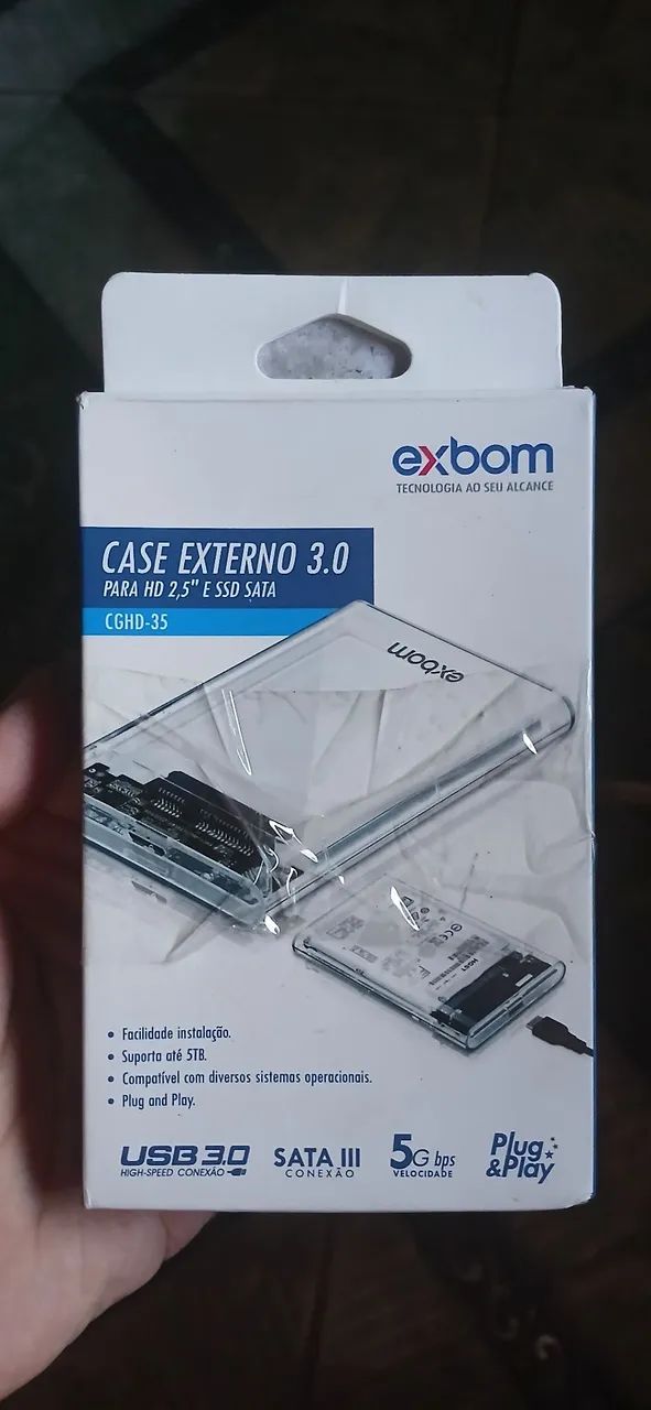HD Externo WD Blue 1TB USB 3.0 - Novo