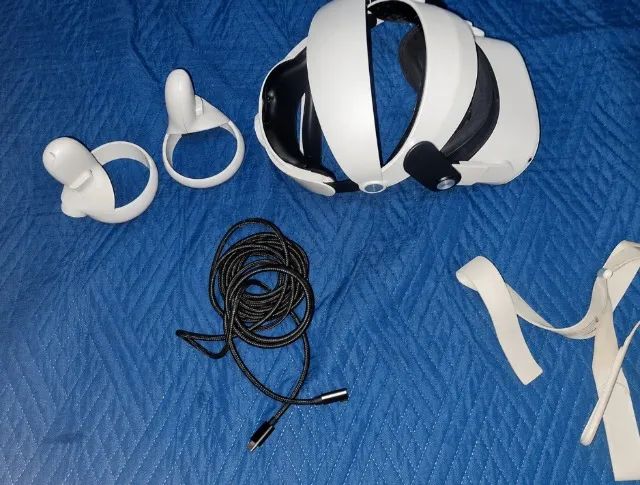 Meta Quest 2 128GB + Elite Strap + Cabo Link 5m + 2 Controles - Foto 3