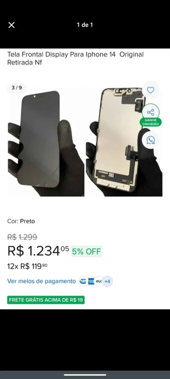 Tela iPhone 14 original 
