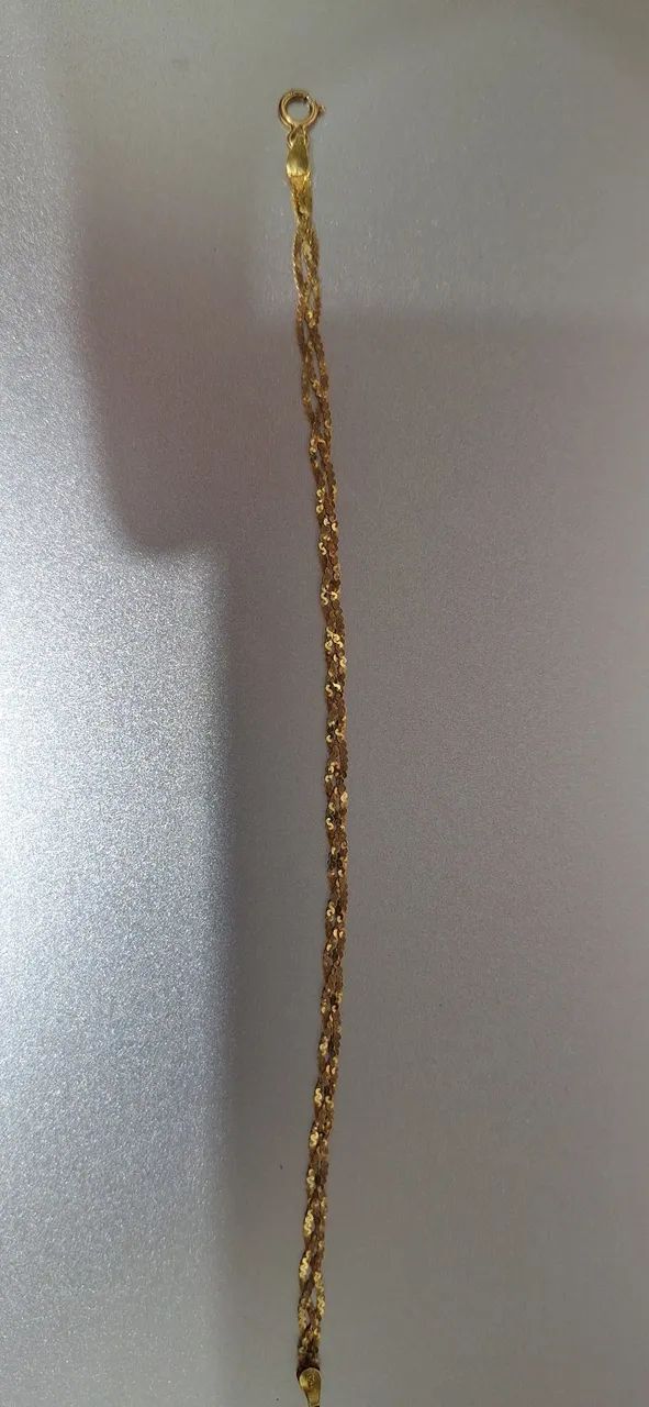 Pulseira trança, malha italiana, ouro18k - Foto 2