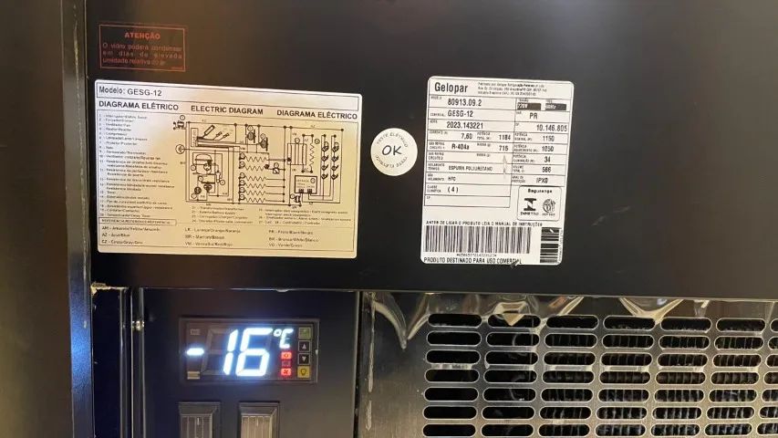 Expositor Vitrine Para Gelato E Sorvetes Gesg-12 Pr Gelopar (Usado) - Foto 3
