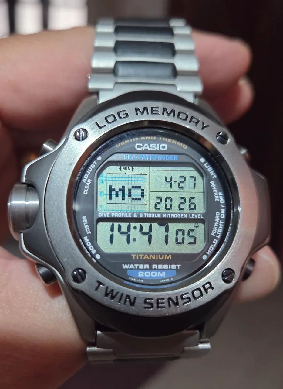 Casio spf 100s sea pathfinder titanium mergulho impecável